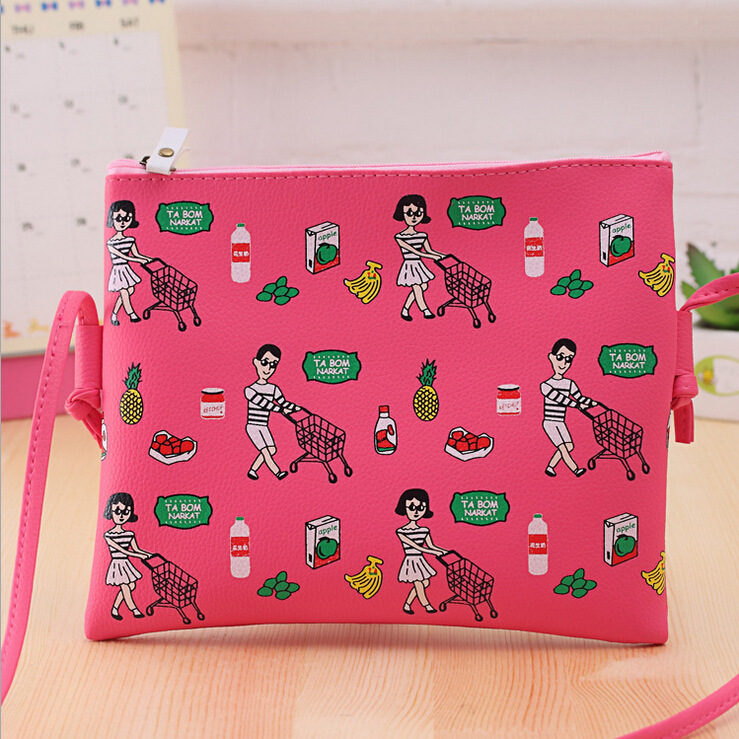 Weekend Carnival Ladies Cartoon Leather Shoulder Messenger Bag Cute Clutch Bag Backpack Clutch Bag