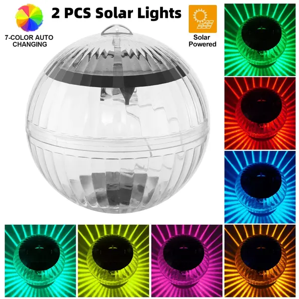 Solar Floating Pool Lights, IP65 Waterproof RGB