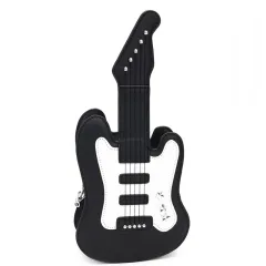 Ladies Mini Guitar Shape Portable Pouch - Black - View 1