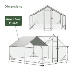 Large Metal Chicken Coop, Walk-in Chicken Run, Galvanized Wire Poultry Chicken Hen Pen Cage, Rabbits Duck Cages With Waterproof And Anti-Ultraviole... - View 1