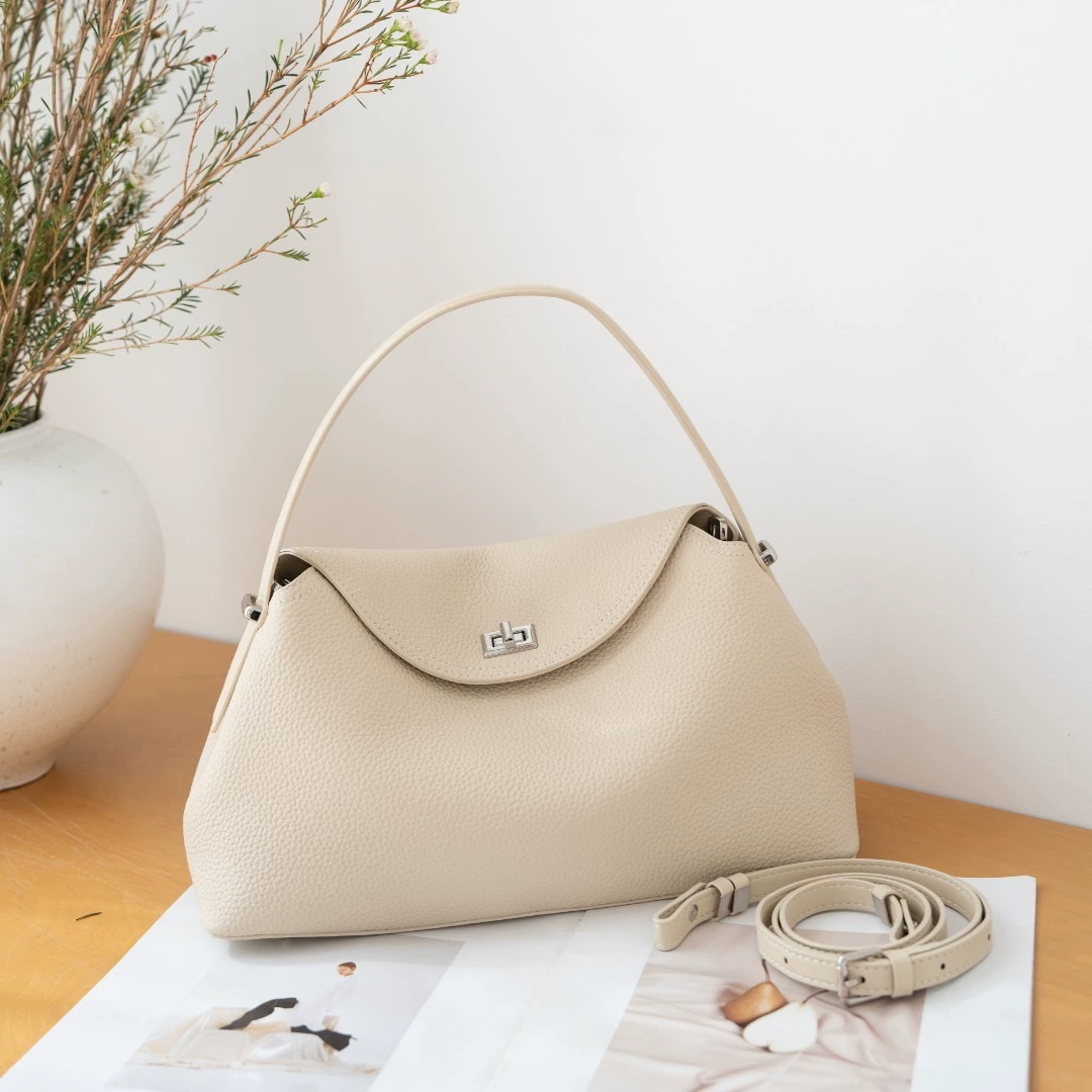 Genuine Leather Commuter Versatile Single-shoulder Women's Crossbody Bag, Simple, Large Capacity, Premium First-layer Cowhide Handbag 9
