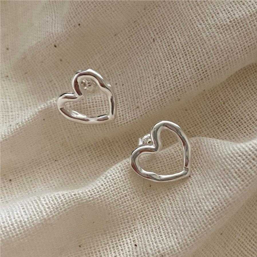 Title 2, Orecchini a cuore vuoto in argento sterling S92...