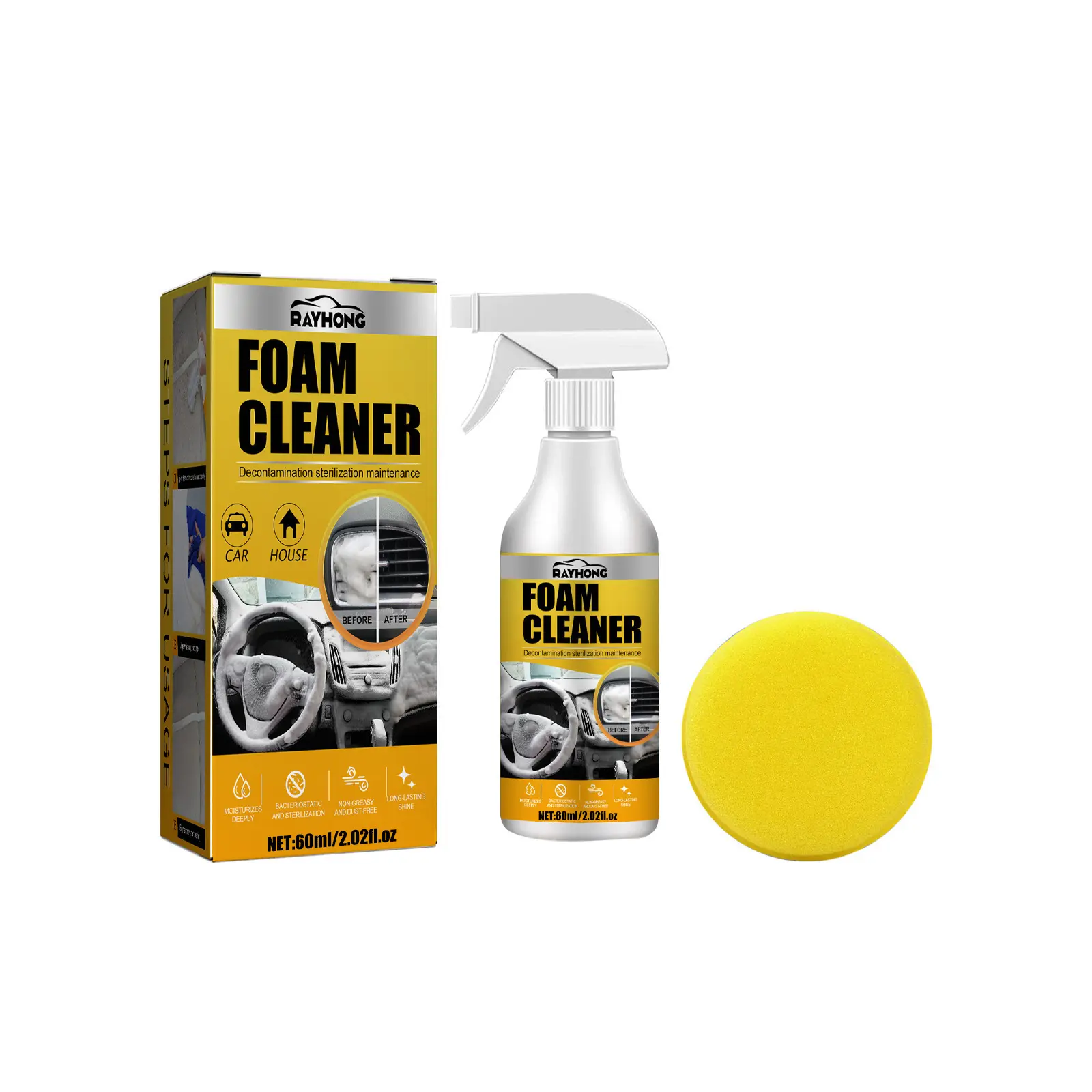 Rayhong Car Interior Foam Cleaner - Waterless