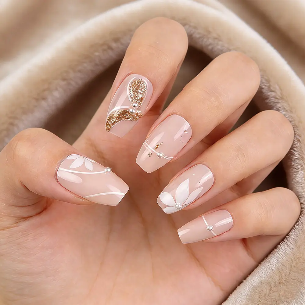 Valentine's Day 24 Short Coffin-shaped Butterfly Glitter