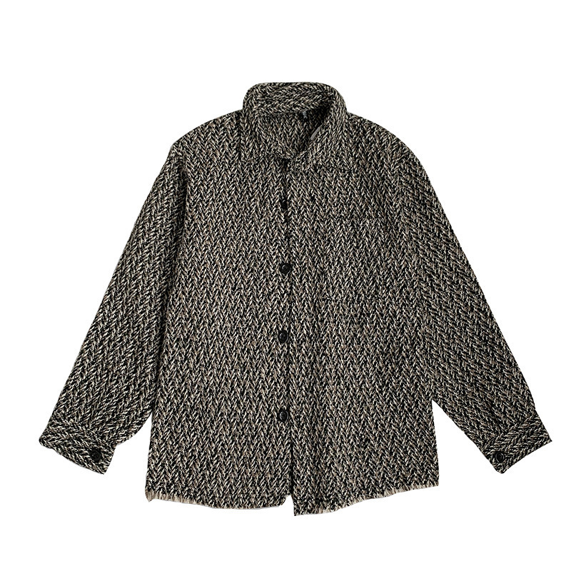 Hong Kong Style Couple Loose All-match Top Long-sleeved Coat