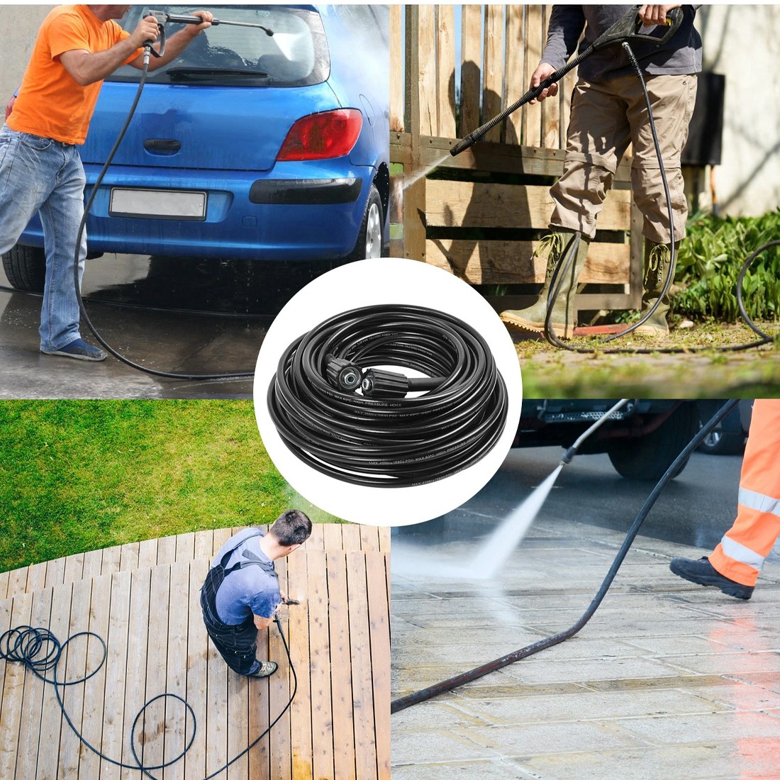 20-meter High-pressure Washer Hose M22-14 Series  Copper Threaded Connector