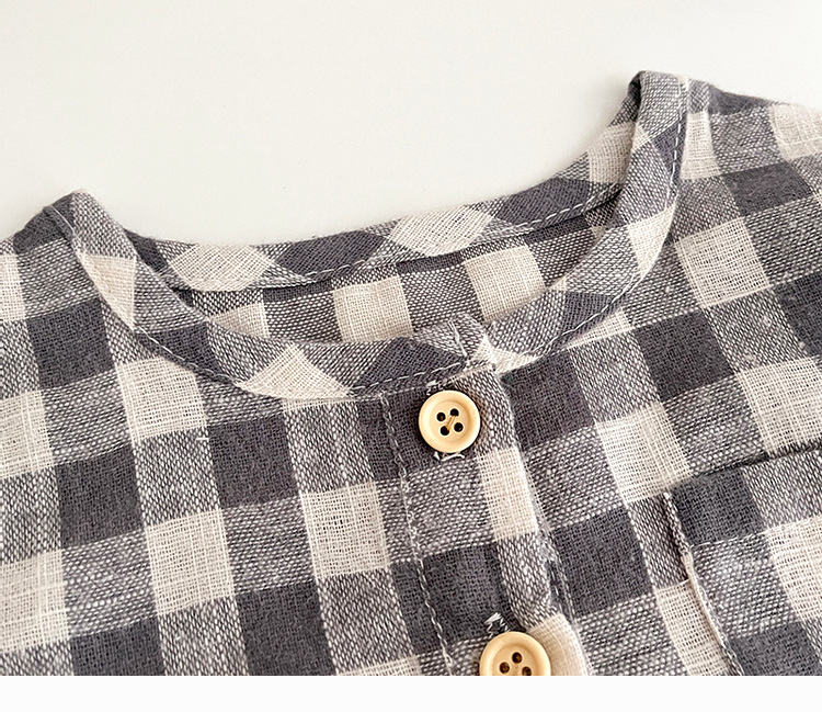 Title 4, Plaid Long Sleeve All Matching Shirt Round Neck