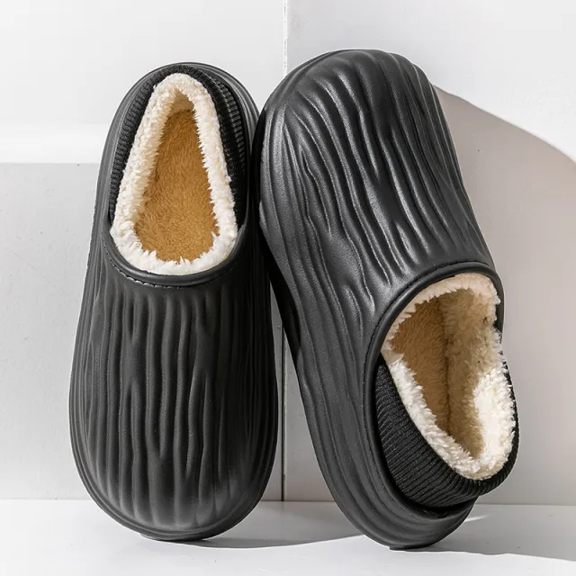 Fashion Thickened Winter Slippers Women's Indoor Outdoor Shoes Home Warm Plush Confinement Shoes Black - Shop at LoveMi