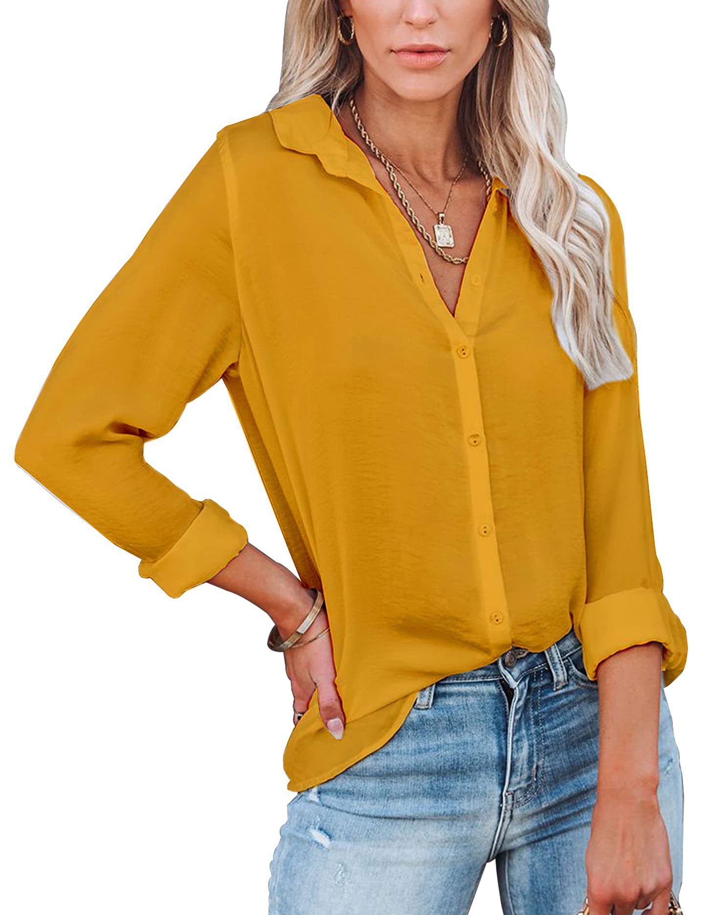 Pure Color Shirt Autumn And Winter Buttoned