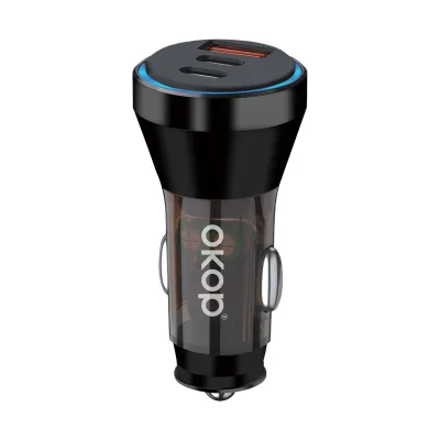 KP-C105 Best-selling Multi-port Car Charger USB Type-C With Super-fast Charging And MP3 Player Function In Stock