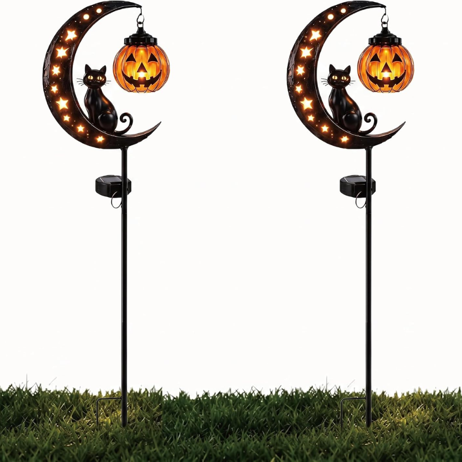 Pumpkin Moon Garden Stake Light, Halloween Lights, Halloween Decorations