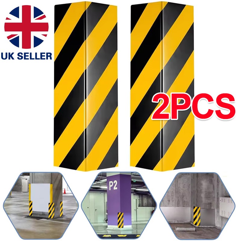 2X Wall Edge Corner Protector Reflective Car Garage Door Bumper Guard Rubber W — image 3