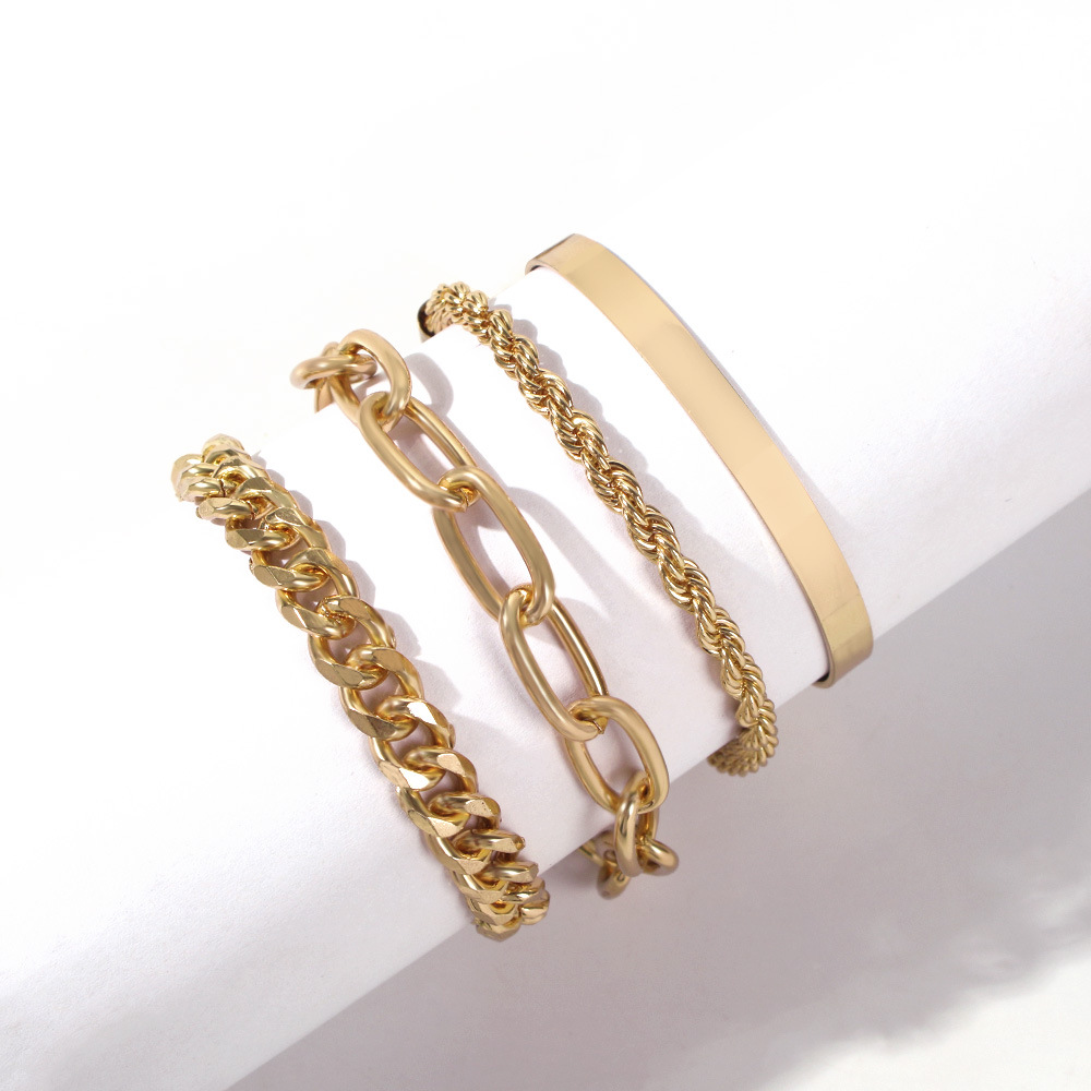 Exaggerated Thick Alloy Bracelet Women Popular In Europe And America