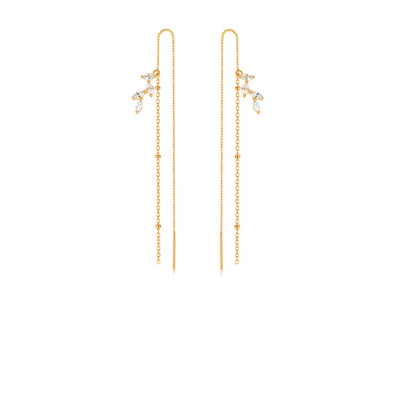 Long Tassel Earrings With Niche Design And Temperament In Sterling Silver For Women