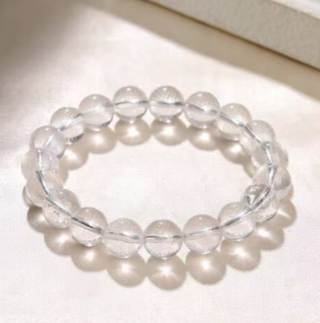 Natural White Phantom Quartz Beaded Bracelet