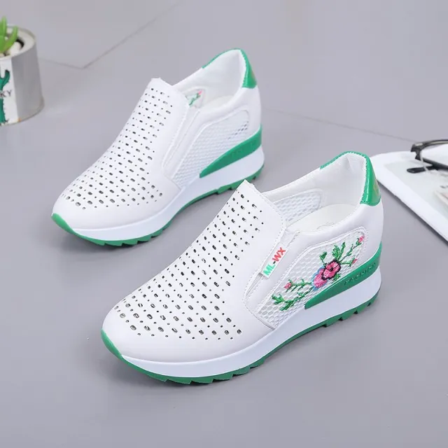 Women Comfortable Casual Shoes Summer Slip On Loafers Mixed Green - Shop at LoveMi