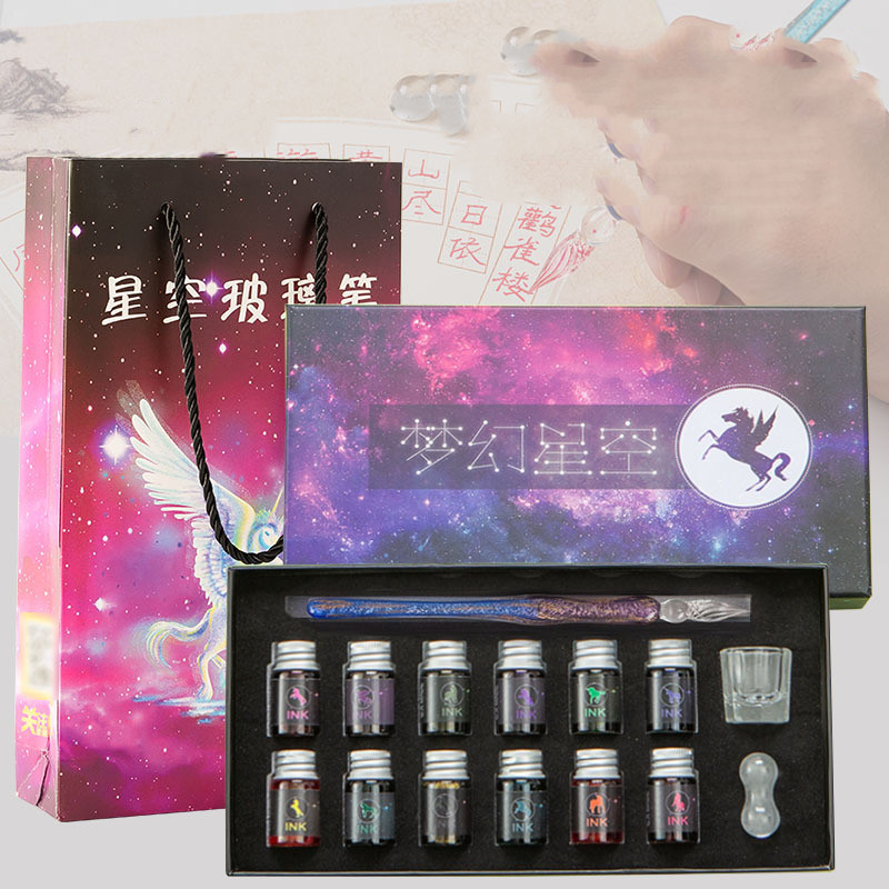 Crystal Glass Dip Pen Gift Set