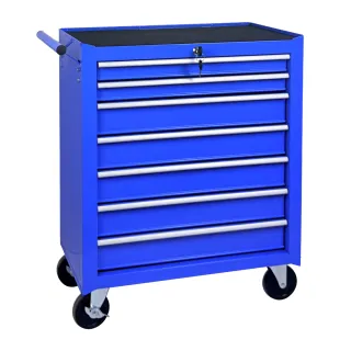 Rolling Tool Chest With 7-Drawer Tool Box With Wheels Multifunctional Tool Cart Mechanic Tool Storage Cabinet For Garage, Warehouse, Workshop, Repair Shop -BLUE