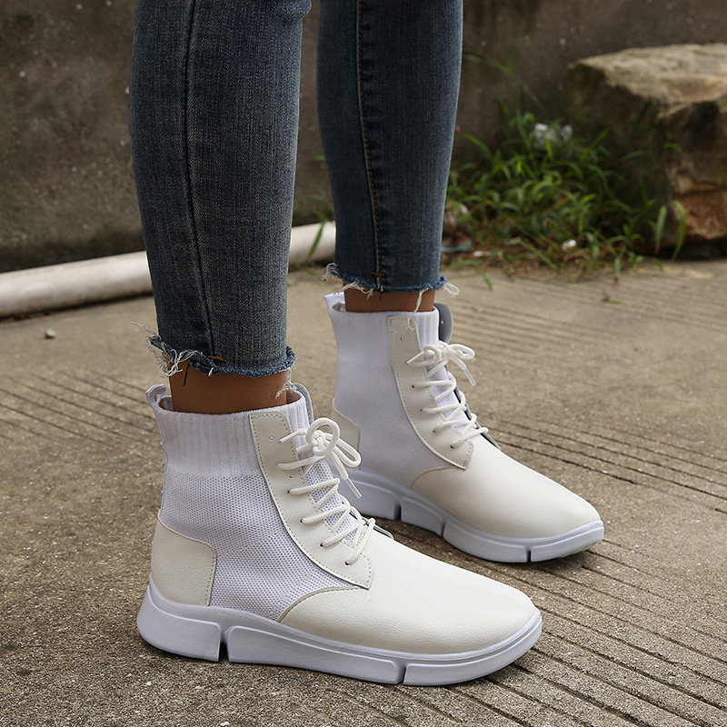 High-top Mesh Martin Boots Leather