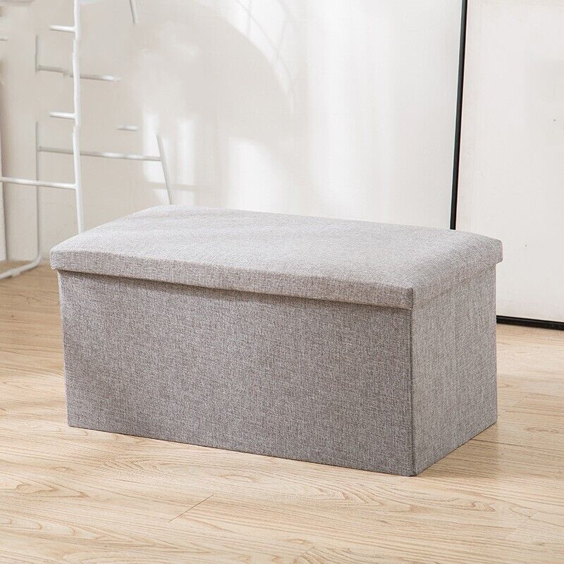 Storage Box Foldable Ottoman Seat Toy Foot Stool Bench Home UK — image 4