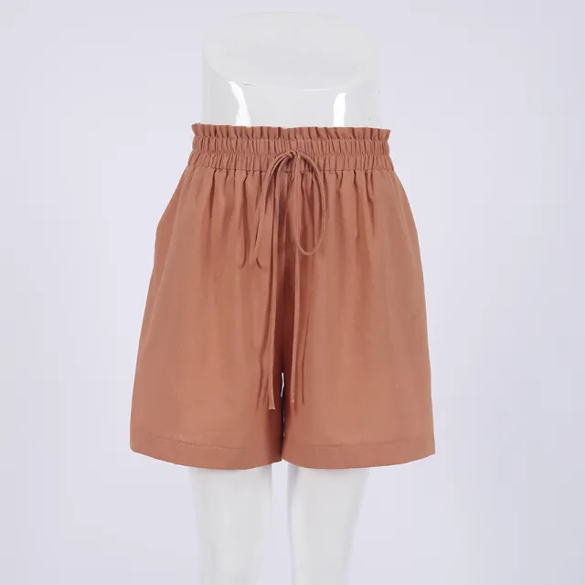 Women's Fashion Casual High Waist Tied Bow Wide Leg Pants Light Brown - Shop at LoveMi