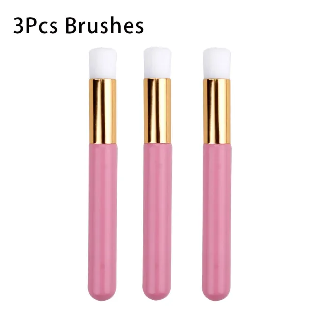 False Eyelash Mousse Brush Household Cleaning Wash Makeup Pink Gold Tube 3Pieces - Shop at LoveMi