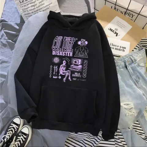 Women's Velvet Thickened Loose Hoodies Sweatshirt