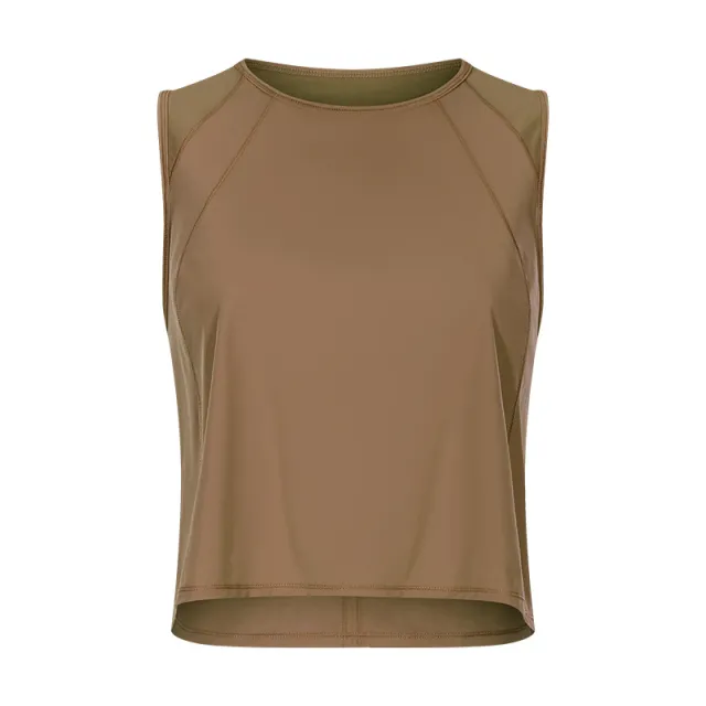 Hollow Beauty Back Yoga Wear Women, Breathable Mesh Lightweight Short Fitness Vest Women Fennel Color 8 - Shop at LoveMi