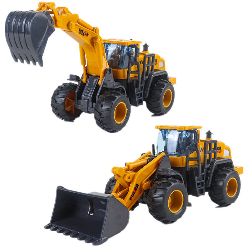 Bulldozer plus excavator