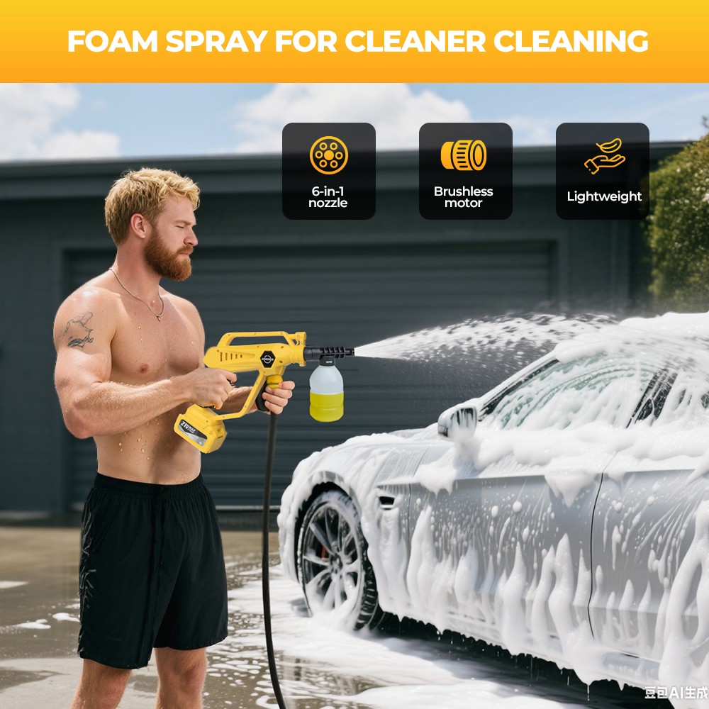 4000W Cordless Car High Pressure Washer Jet Water Cleaner Gun With 2 Battery — image 9