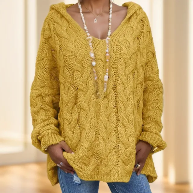 Women's Plus Size Casual Sweater Yellow - Shop at LoveMi
