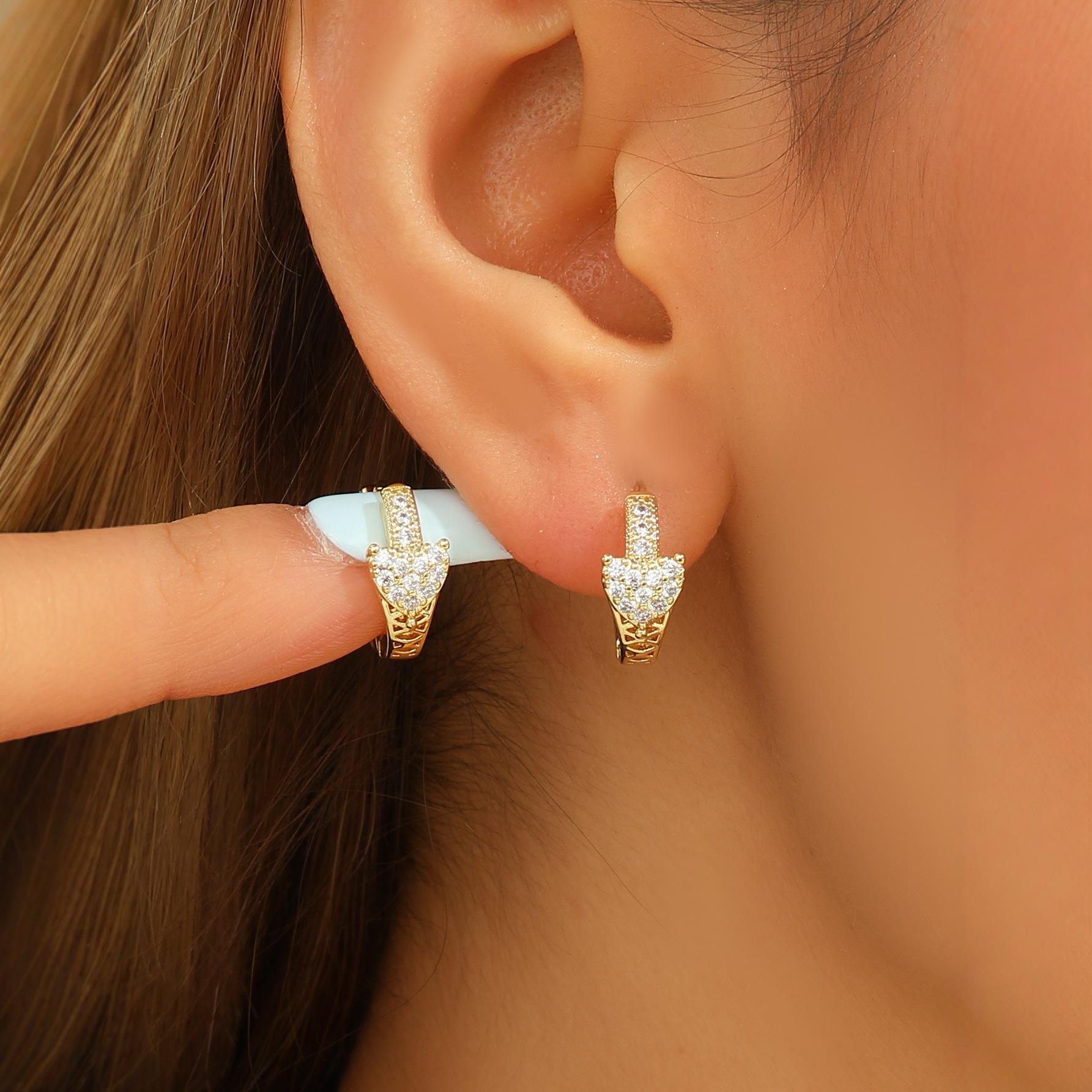 Fashion Women's Jewelry Copper Plated Real Gold Earrings
