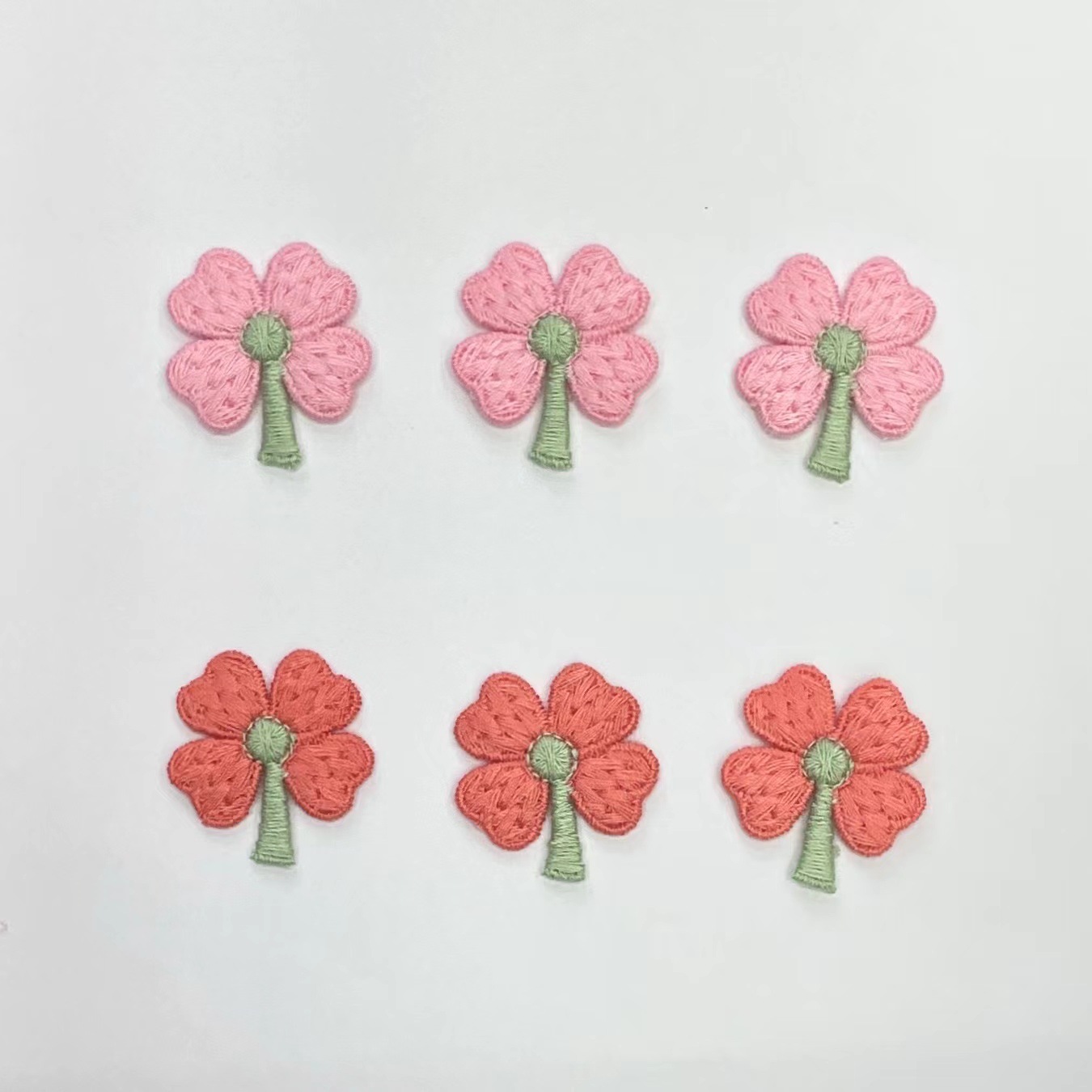 Four-Leaf Clover Embroidery Woven Small Flower Patch Cloth Sticker Accessories - Image 3