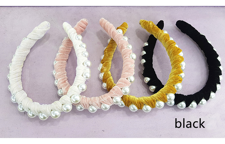 Pearl Embellished Velvet Wrap Crown Headband