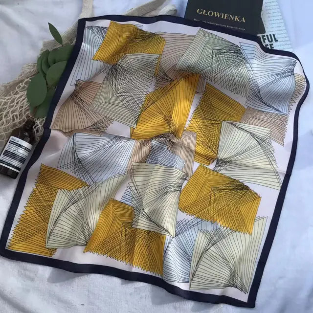 Women's Vintage Fashion Bird Check Small Neck Scarf Photo Color - Shop at LoveMi