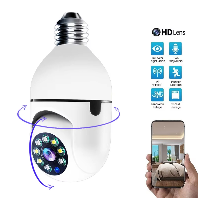 360 Degree Light Bulb Camera Wi-Fi IR Night Smart Home Wireless Security E27 Audio Baby Monitor Auto Tracking Home Security Camera