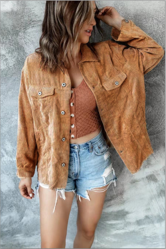 Women's Shirt Solid Color Lapel Pit Strip Casual