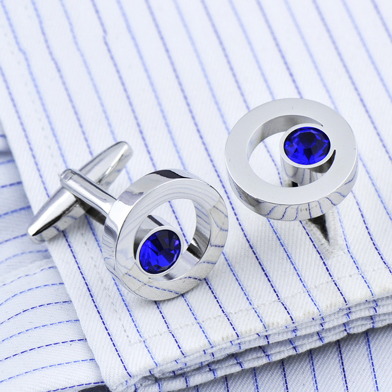Men's Fashion Zircon Crystal Shirt Cufflinks — foto 10