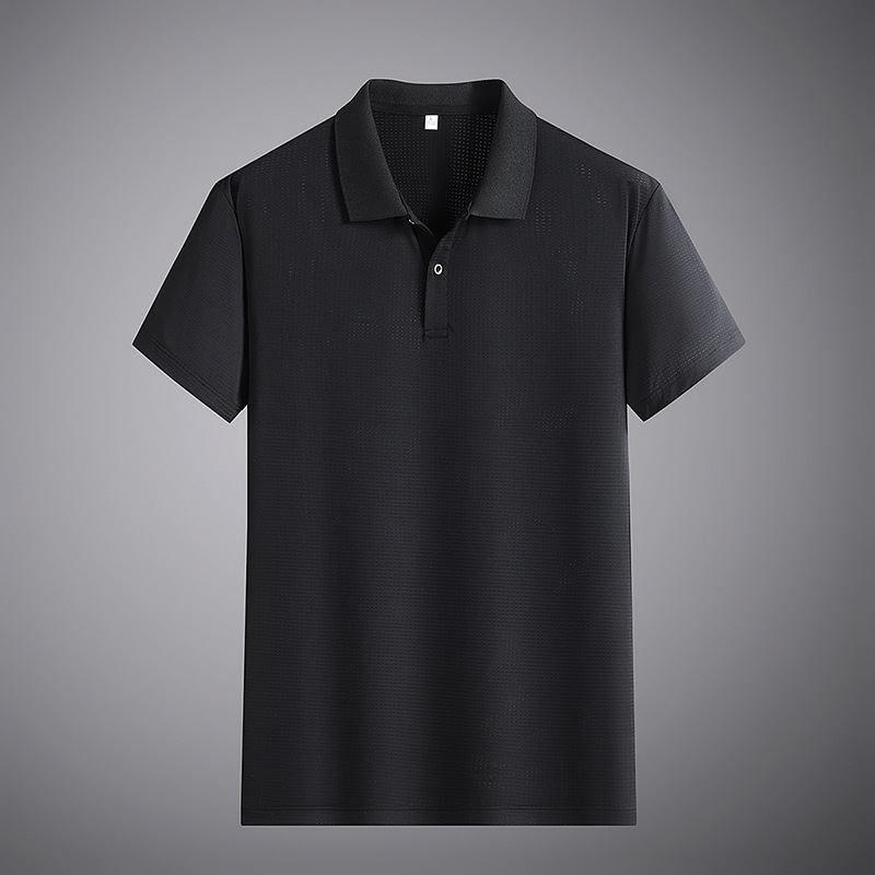 Men's Solid Color Short-sleeved Polo Shirt Ice Silk Men's Clothing