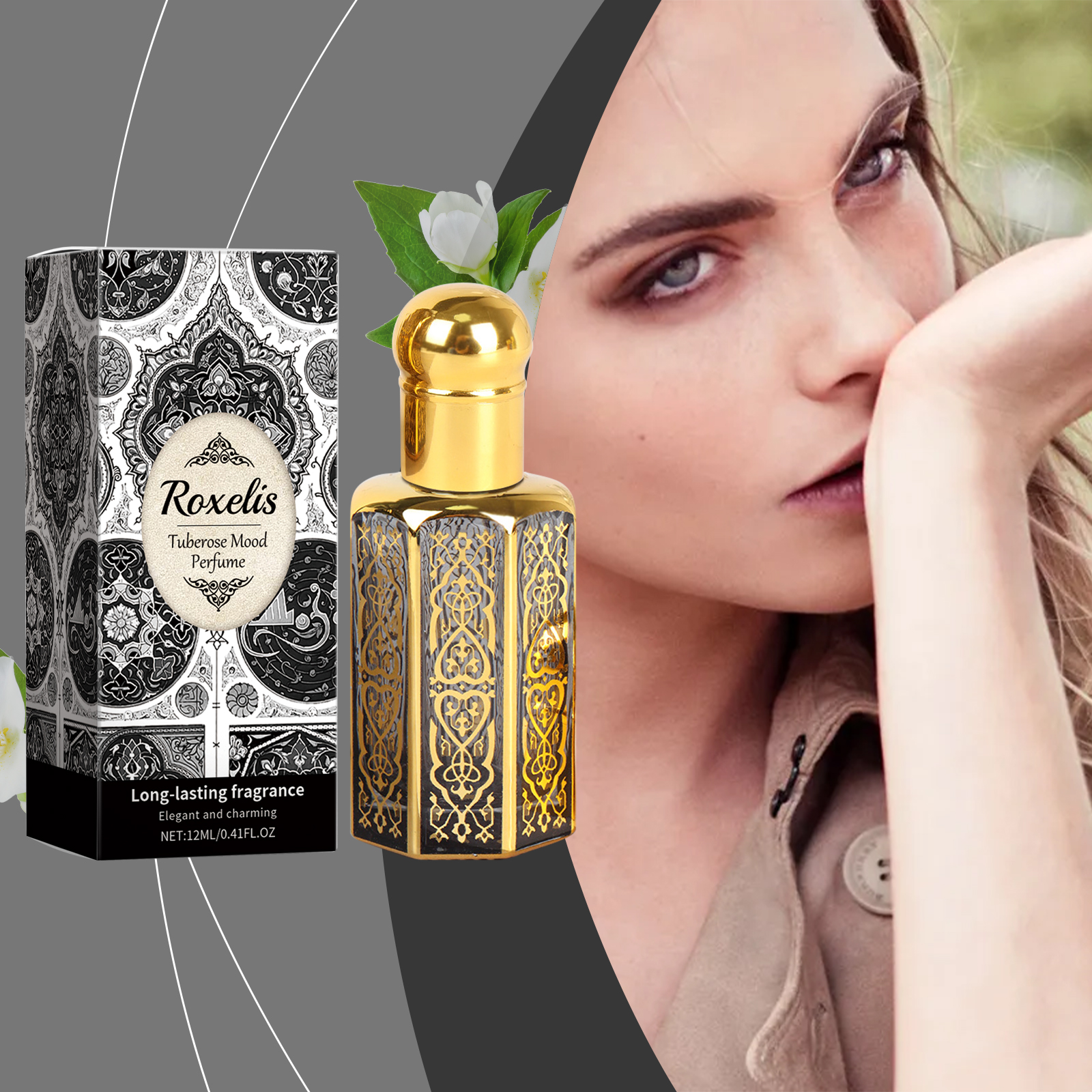 Tuberose Mood Roll On Perfume, 12ml Arabian Style Floral Perfume Oil