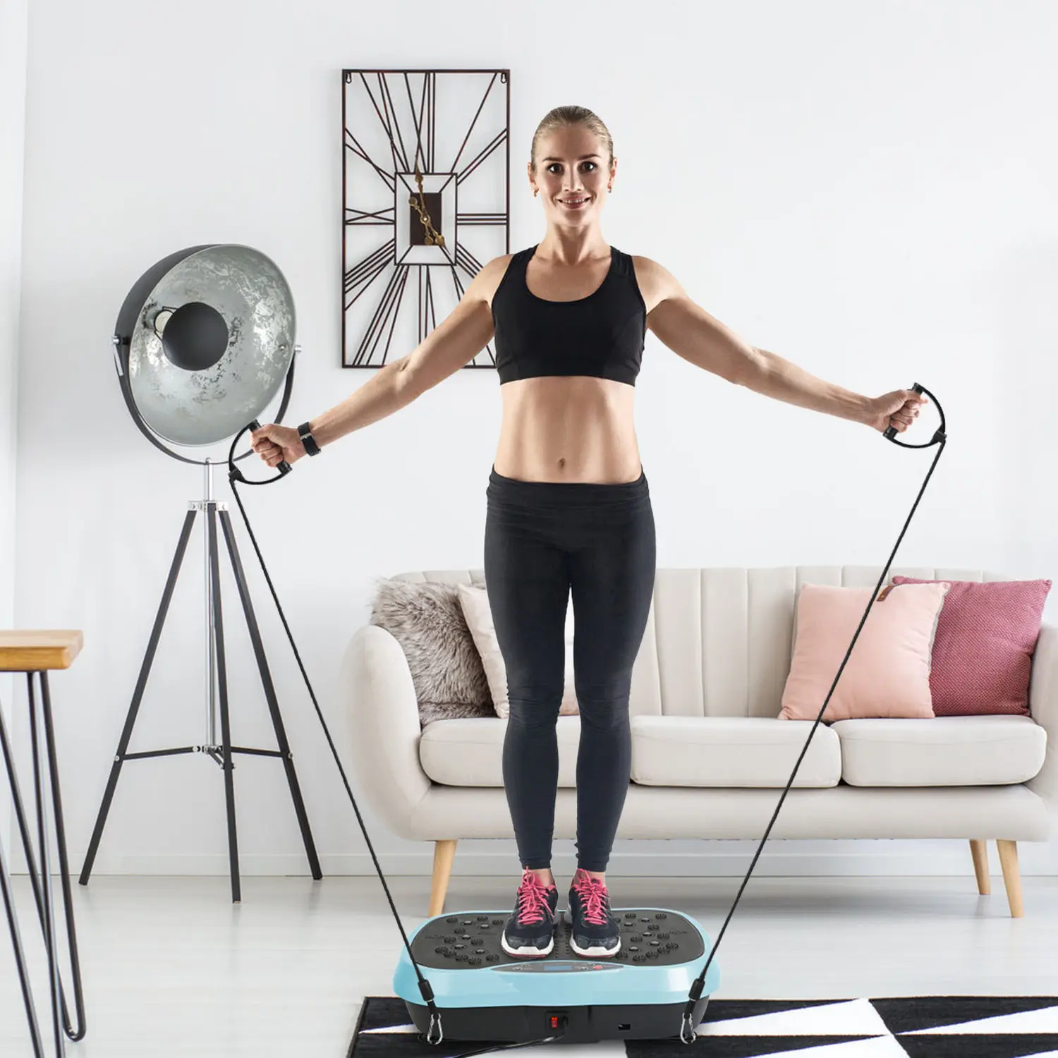 Vibration Exercise Machine With Resistant Bands