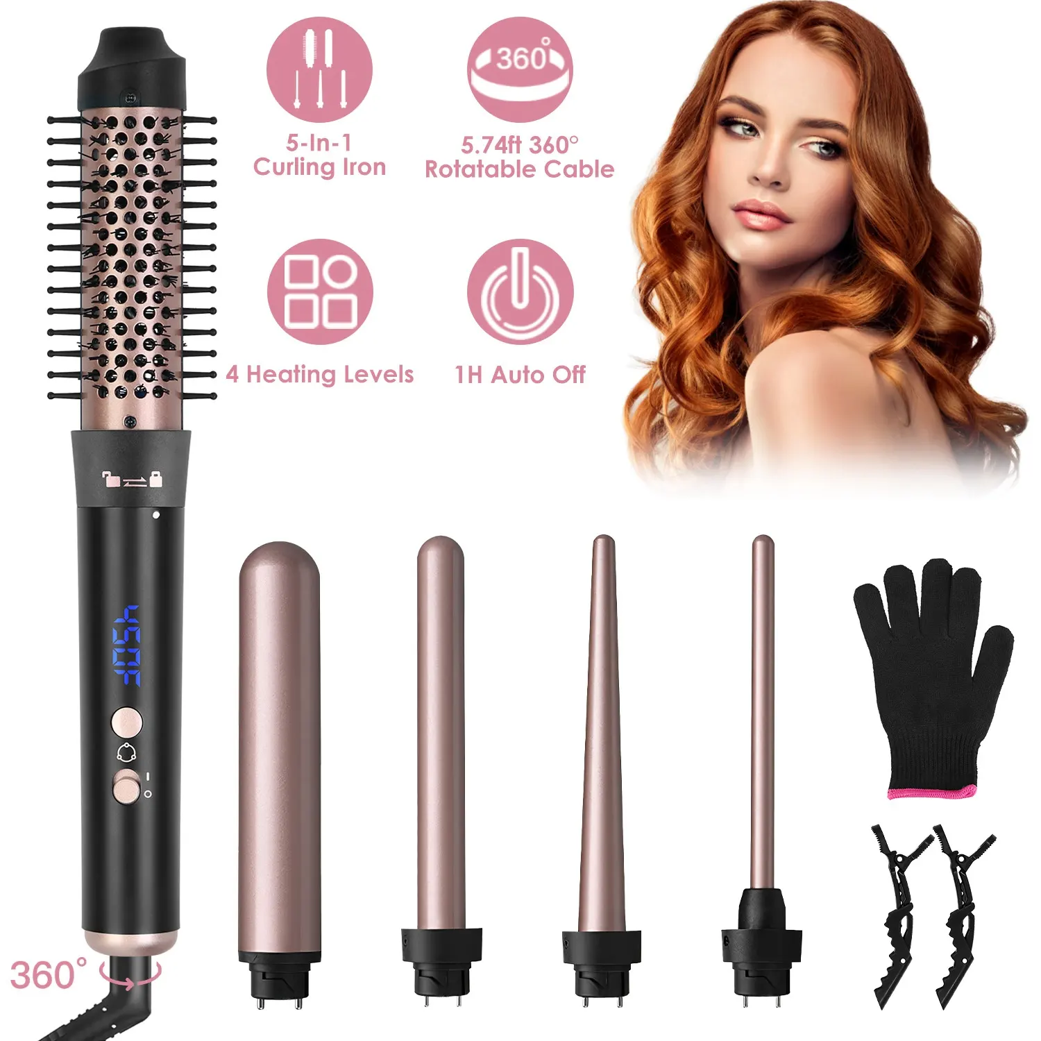 2 Type Options-- 5 In 1 Curling