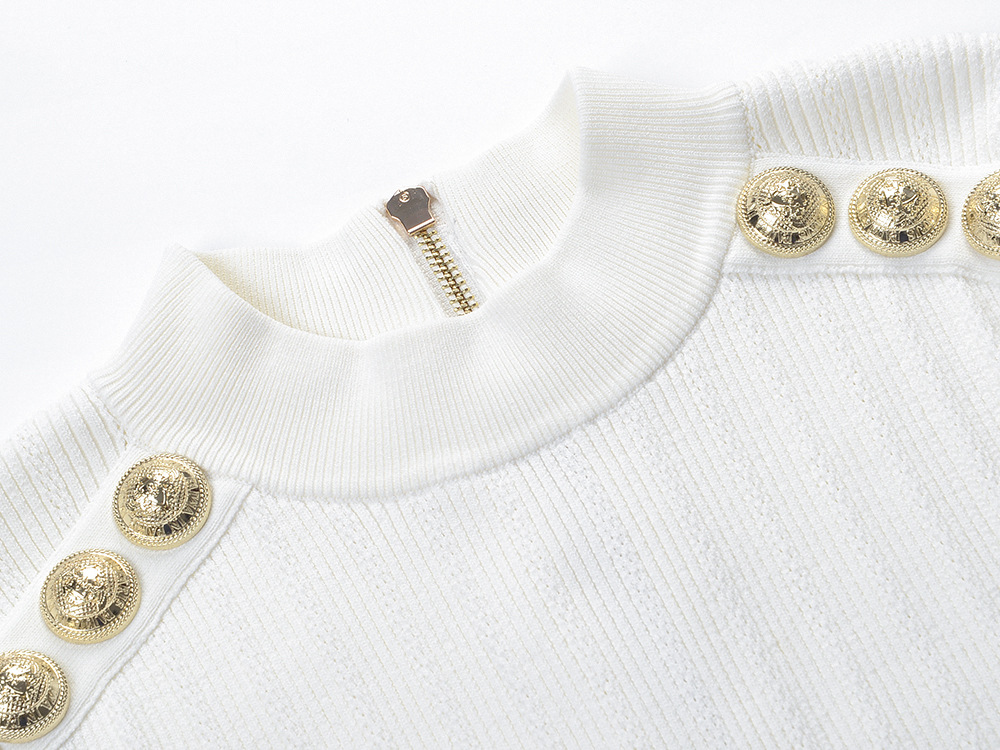 Round-Neck Short-Sleeve Knitted Dress, picture 5 of 11
