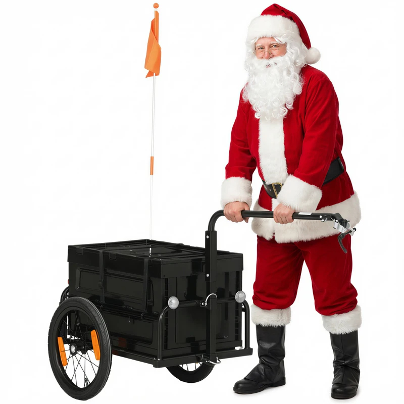 Trailer For Bike, Bicycle Cargo Trailer With Removable Storage Box, No Bottom