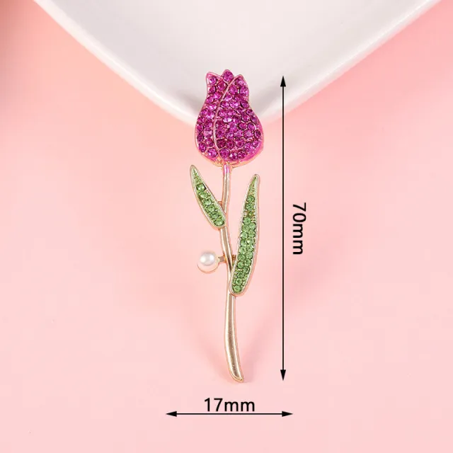 Japanese Cute Wing Brooch Heart shaped Diamond Double Chain Brooch Rose Red - Shop at LoveMi