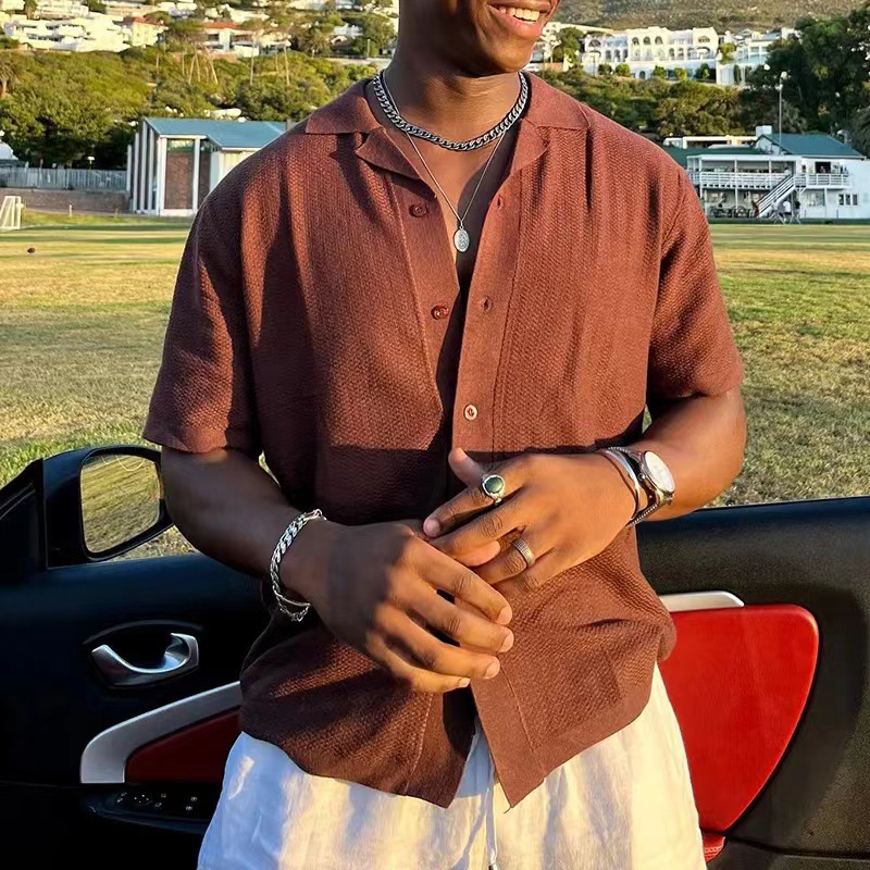 Men's Knitwear Solid Color Polo Collar