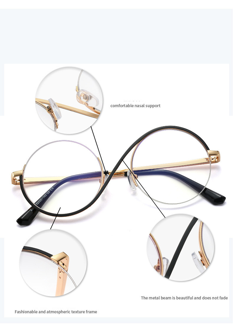 Title 1, Metal Half Frame Optical Anti Blue Glasses