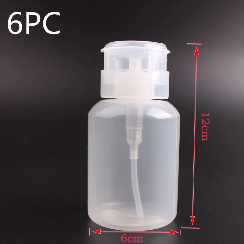Dispenser Bottle Nail Art Acetone Makeup Polish Remover Manicure Tool - White 6Pc