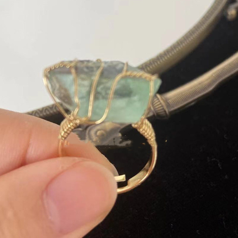 Adjustable Natural Amethyst Ring Opening