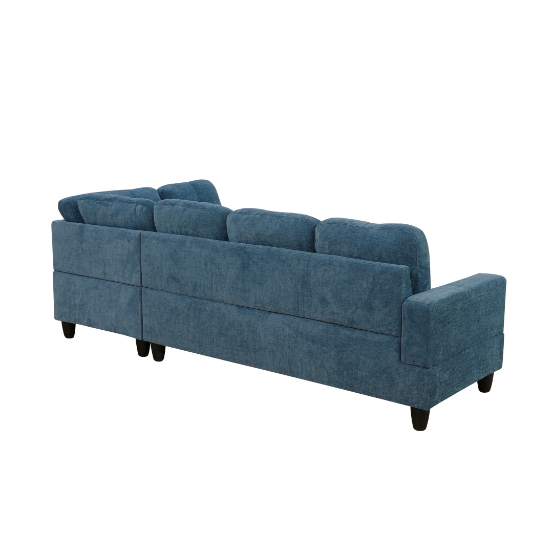 Pickup Only--Blue Flannel 3-Piece Couch Living Room Sofa Set